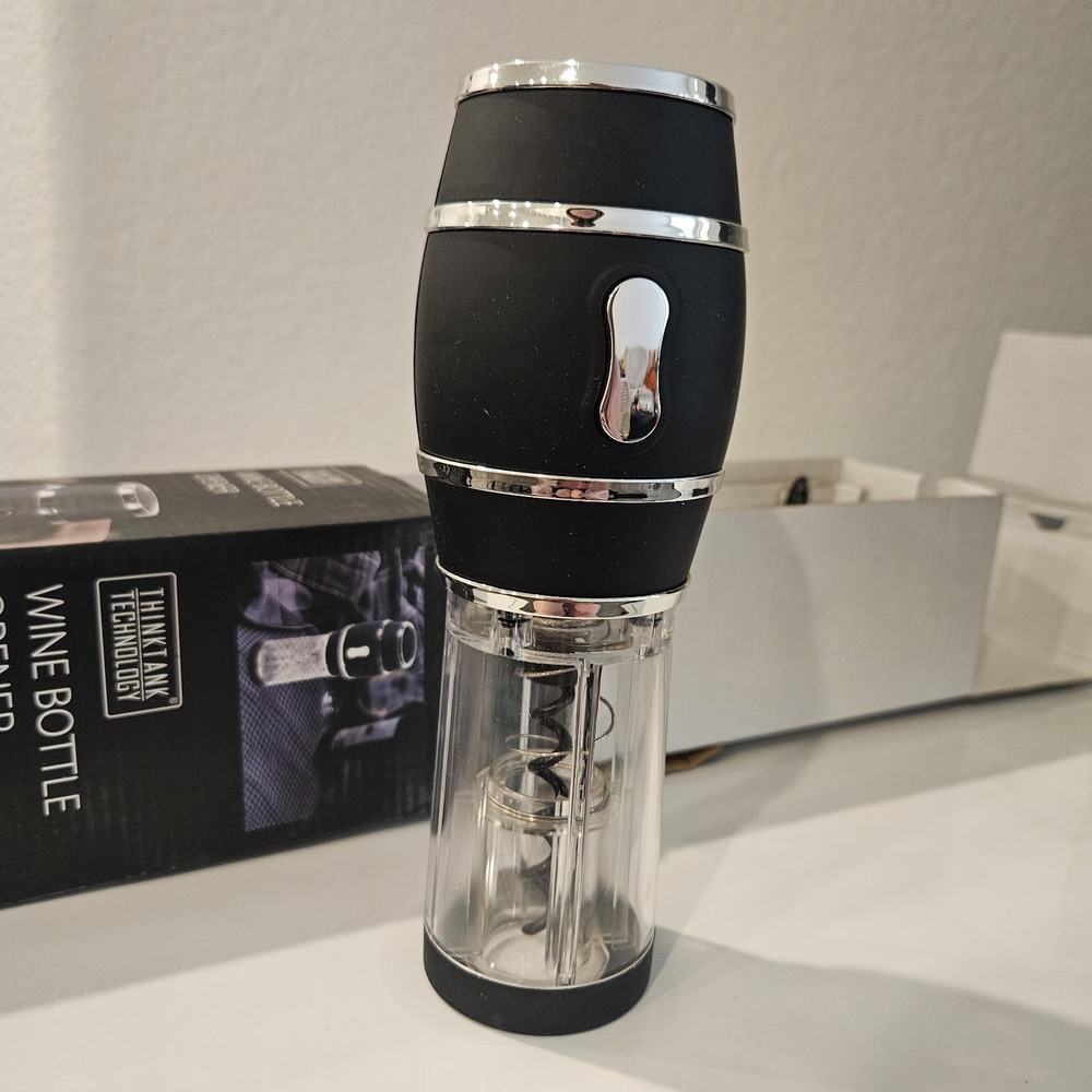 THINK TANK TECHNOLOGY Rechargeable CORDLESS Electronic WINE BOTTLE OPENER Gift